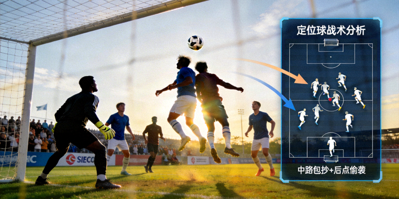 足球比赛高空球争顶瞬间 - 分析定位球战术